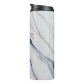 Modern Personalized Off-White Blue Marble  Thermosbeker (Geroteerd rechts)