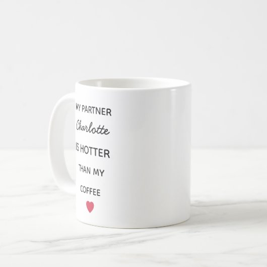 Modern Personalized Partner Coffee Mug Koffiemok (Voorkant links)