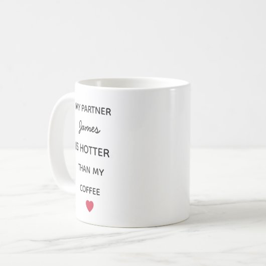 Modern Personalized Partner Coffee Mug Koffiemok (Voorkant links)