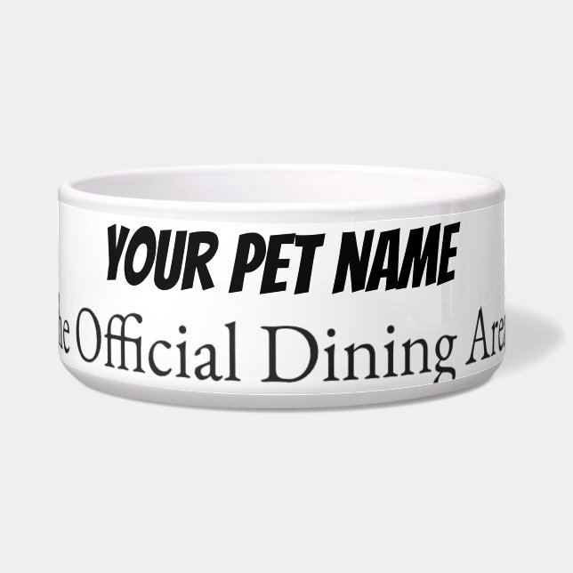 Modern Personalized Pet bowl | Custom Name Dog Voerbakje (Voorkant)