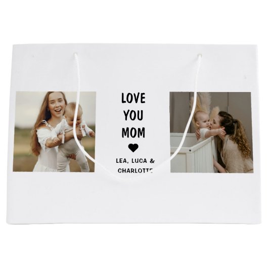Modern Personalized Photo Gift for Mom Groot Cadeauzakje (Voorkant)