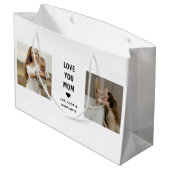 Modern Personalized Photo Gift for Mom Groot Cadeauzakje (Achterkant Gekanteld)