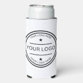 Modern Personalized Photo Logo wedding favor Gift Seltzer Blikjeskoeler (Seltzer Achterkant)