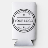 Modern Personalized Photo Logo wedding favor Gift Seltzer Blikjeskoeler (Achterkant)