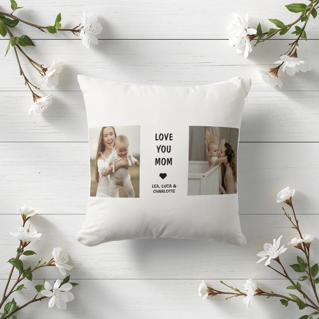 Modern Personalized Photo Pillow for Mom Kussen (Creator heeft geüpload)
