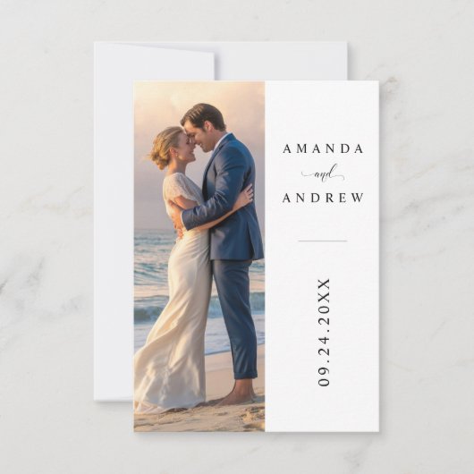 Modern Personalized Photo Wedding Invitation Kaart (Voorkant)