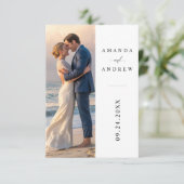 Modern Personalized Photo Wedding Invitation Kaart (Staand voorkant)