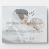 Modern Personalized Photo Wedding Vows Plaque Fotoplaat (Voorkant)