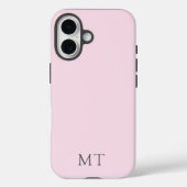 Modern Personalized Pink Grey Initial Monogram Case-Mate iPhone Case (Achterkant)