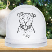 Modern Personalized Pitbull Dog Christmas Sneeuwbol