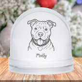Modern Personalized Pitbull Dog Christmas Sneeuwbol
