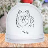 Modern Personalized Pomeranian Dog Christmas Sneeuwbol