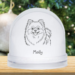 Modern Personalized Pomeranian Dog Christmas Sneeuwbol