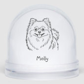 Modern Personalized Pomeranian Dog Christmas Sneeuwbol (Voorkant)