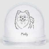 Modern Personalized Pomeranian Dog Christmas Sneeuwbol (Achterkant)