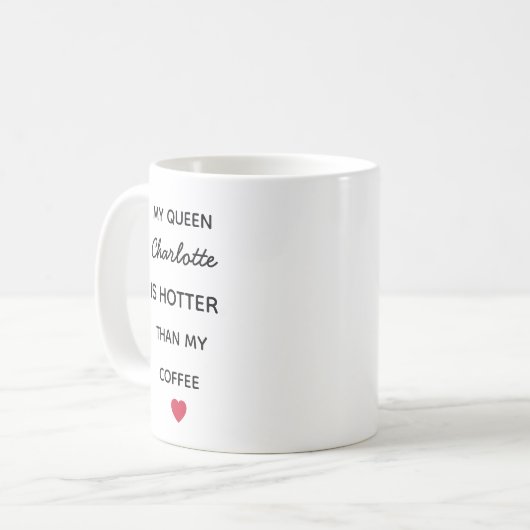 Modern Personalized Queen Coffee Mug Koffiemok (Voorkant links)