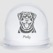 Modern Personalized Rottweiler Dog Christmas Sneeuwbol (Voorkant)