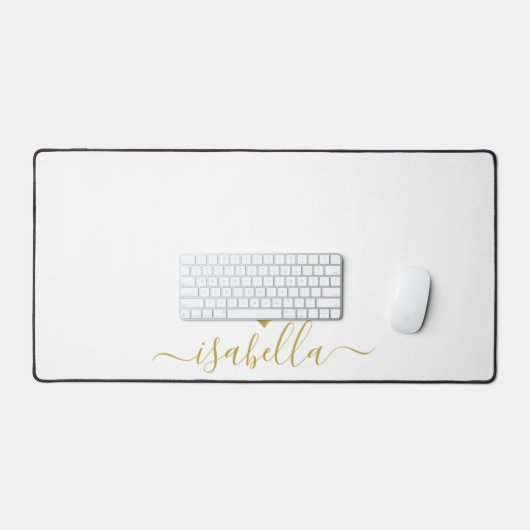 Modern Personalized Script Name Gold Heart Bureaumat (Keyboard & Muis)