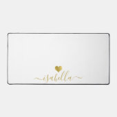 Modern Personalized Script Name Gold Heart Bureaumat (Voorkant)