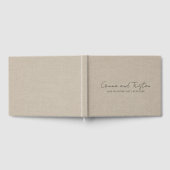 Modern Personalized Silver Gray Faux Linen Gastenboek (Volledig)