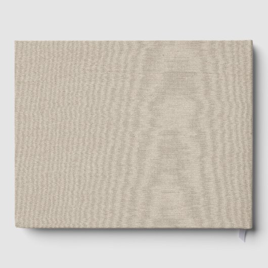 Modern Personalized Silver Gray Faux Linen Gastenboek (Achterkant)