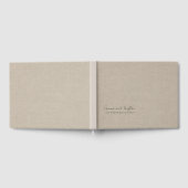 Modern Personalized Silver Gray Faux Linen Gastenboek (Volledig)