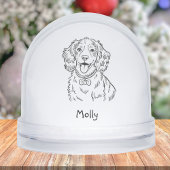 Modern Personalized Spaniel Dog Christmas Sneeuwbol