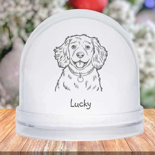 Modern Personalized Spaniel Dog Christmas Sneeuwbol