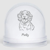 Modern Personalized Spaniel Dog Christmas Sneeuwbol (Voorkant)