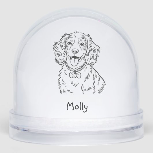 Modern Personalized Spaniel Dog Christmas Sneeuwbol (Voorkant)