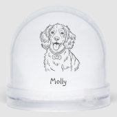 Modern Personalized Spaniel Dog Christmas Sneeuwbol (Achterkant)