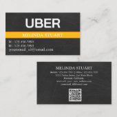 Modern Personalized Uber Driver  Visitekaartje (Voorkant / Achterkant)