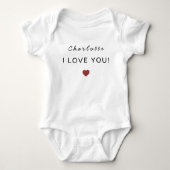 Modern Personalized Valentine Baby Bodysuit (Voorkant)