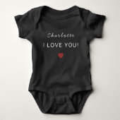 Modern Personalized Valentine Baby Bodysuit (Voorkant)