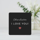 Modern Personalized Valentine Card – I Love You (Staand voorkant)