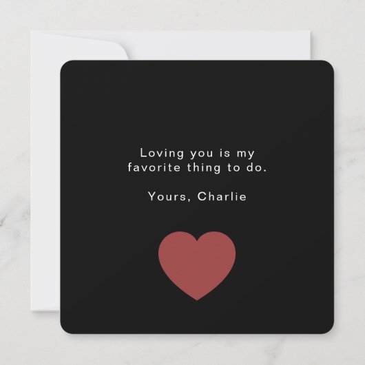 Modern Personalized Valentine Card – I Love You (Achterkant)