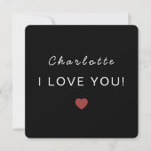 Modern Personalized Valentine Card – I Love You (Voorkant)
