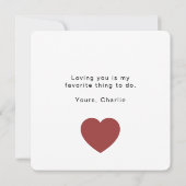 Modern Personalized Valentine Card – I Love You (Achterkant)