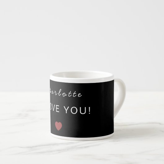 Modern Personalized Valentine Espresso Mug Espresso Kop (Voorkant rechts)