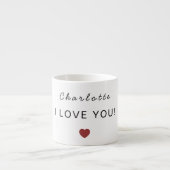 Modern Personalized Valentine Espresso Mug Espresso Kop (Voorkant)