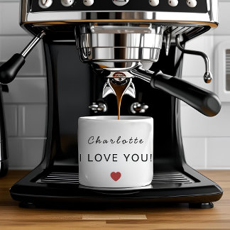 Modern Personalized Valentine Espresso Mug Espresso Kop