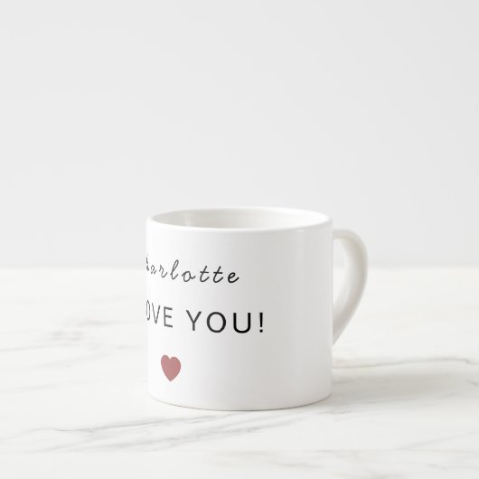 Modern Personalized Valentine Espresso Mug Kop (Voorkant rechts)