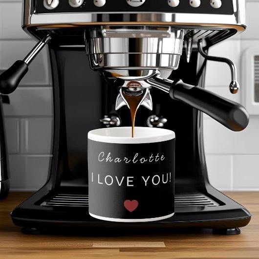 Modern Personalized Valentine Espresso Mug Kop