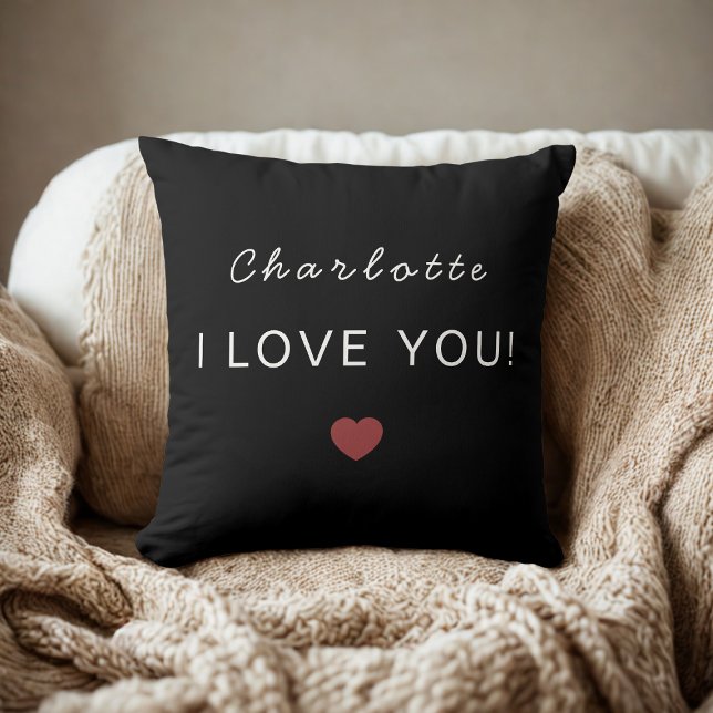 Modern Personalized Valentine Pillow – I Love You Kussen (Creator heeft geüpload)