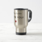 Modern Personalized Valentine Travel Mug Reisbeker (Voorkant rechts)