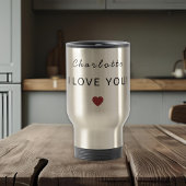 Modern Personalized Valentine Travel Mug Reisbeker