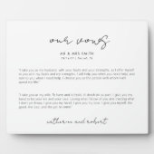 Modern Personalized Wedding Vows Plaque Fotoplaat (Voorkant)