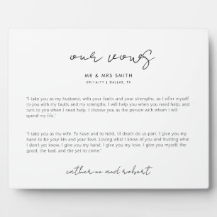 Modern Personalized Wedding Vows Plaque Fotoplaat