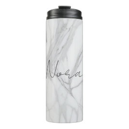 Modern Personalized White Marble Pattern Thermosbeker
