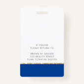 MODERN PERSONEEL FOTO ID werk chique ontwerp blauw Badge (Achterkant)